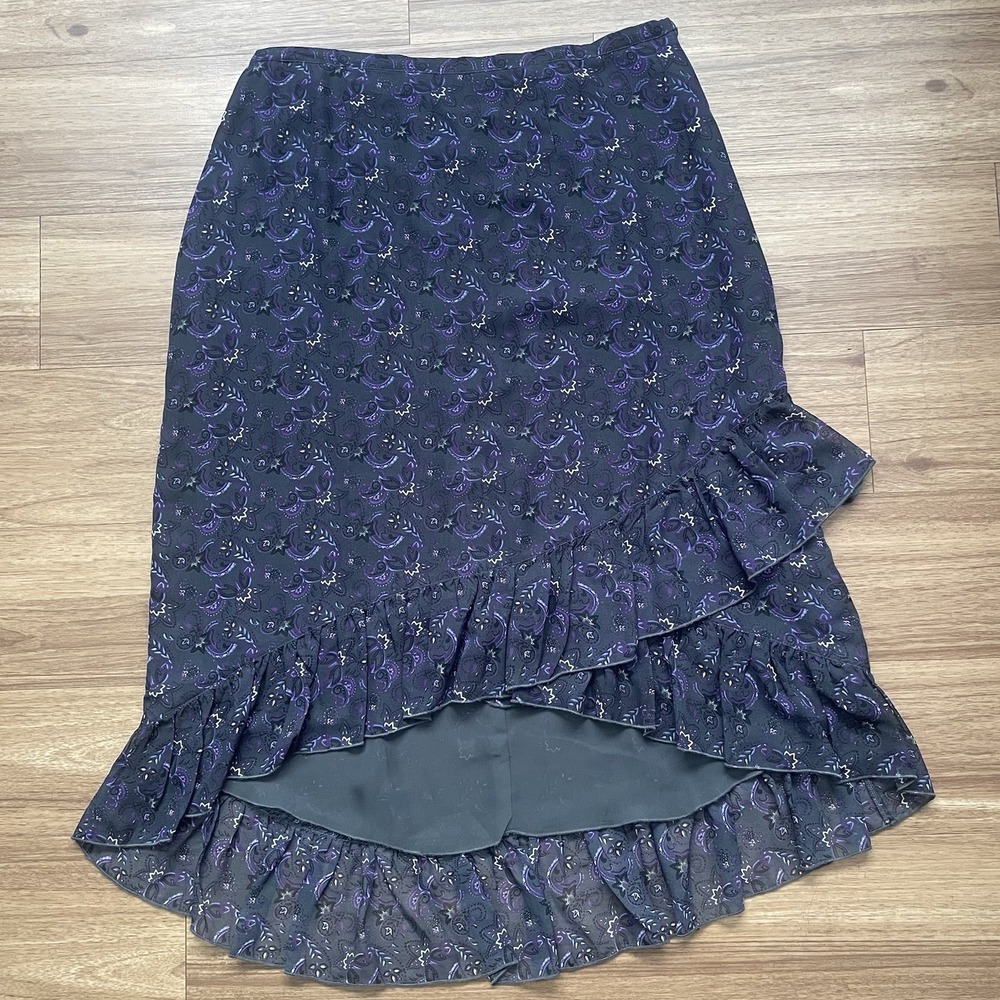 Vintage Purple Maxi Skirt Size 14 Paisley Y2K Prairie Floral Fairy Whimsigoth